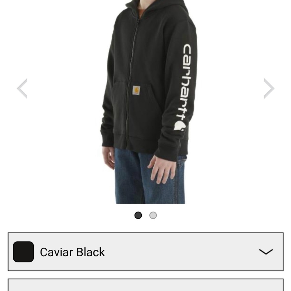 Kids Carhartt Black Full-Zip Hoodie